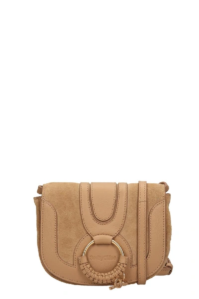 Shop See By Chloé Hana Shoulder Bag In Brown Suede And Leather In Beige