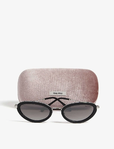 Shop Miu Miu Délice Tortoiseshell Oval-frame Sunglasses