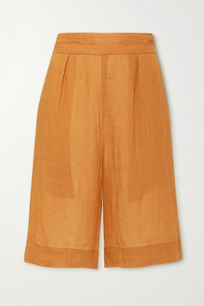 Shop Anemone The Board Ramie Shorts In Orange