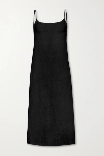 Shop Anemone The Km Cupro Midi Dress In Black