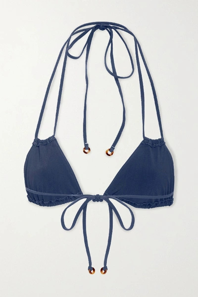 Shop Anemone The Jane Halterneck Bikini Top In Storm Blue