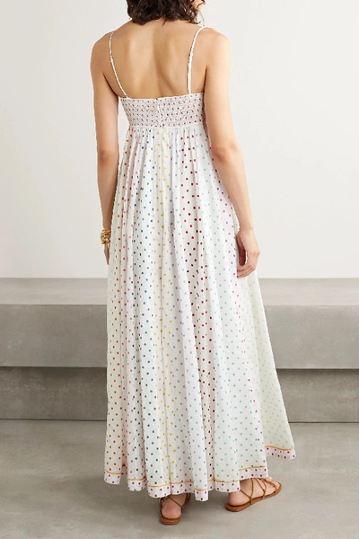 Shop Zimmermann Bellitude Polka-dot Cotton-voile Maxi Dress In Ivory