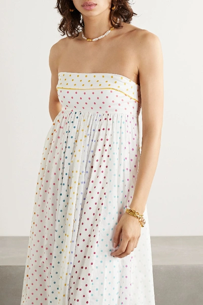 Shop Zimmermann Bellitude Polka-dot Cotton-voile Maxi Dress In Ivory