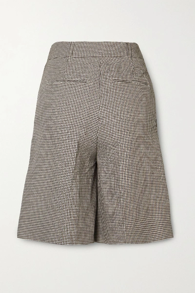 Shop Remain Birger Christensen Kit Gingham Twill Shorts In Brown