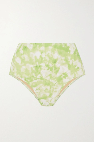 Shop Faithfull The Brand + Net Sustain Chaumont Tie-dyed Bikini Briefs In Lime Green
