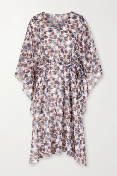 Shop Marysia Yucca Belted Printed Cotton-gauze Kaftan In Ivory
