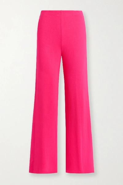 Shop Leset Strech-terry Wide-leg Pants In Bright Pink