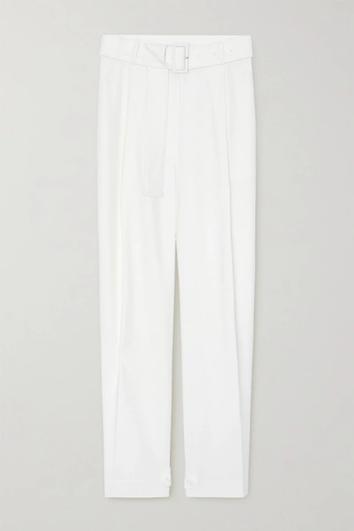 Shop The Frankie Shop Elvira Belted Woven Pants In White
