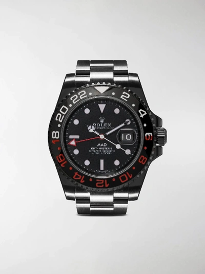 Shop Mad Paris Customised Rolex Gmt Master Ii 46mm In Black Red