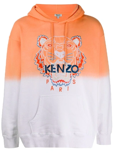 Shop Kenzo Tiger Gradient Hoodie In Orange