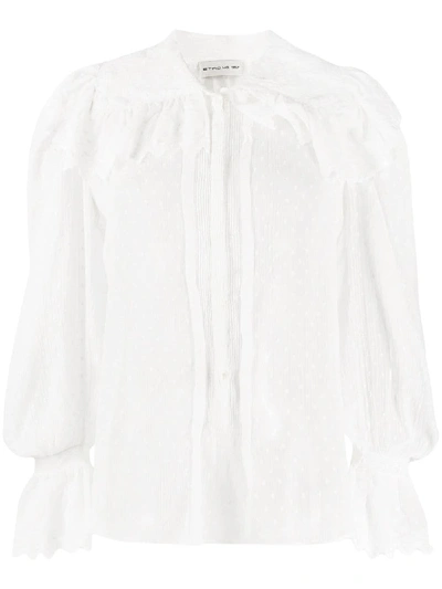 Shop Etro Sheer Embroidered Blouse In White