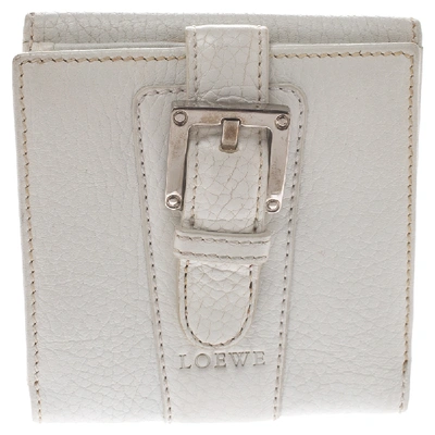Pre-owned Loewe White Leather Compact Wallet