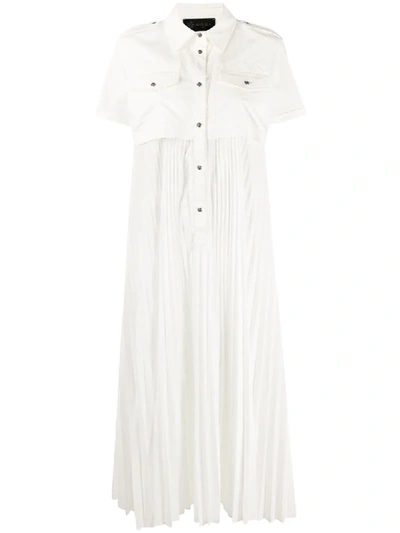 Shop Mr & Mrs Italy Short-sleeve Pleated Shirt Dress In White