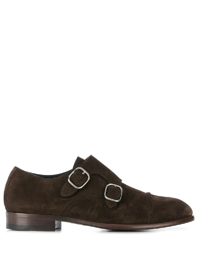 Shop Ermenegildo Zegna Buckle-fastening Oxford Shoes In Brown