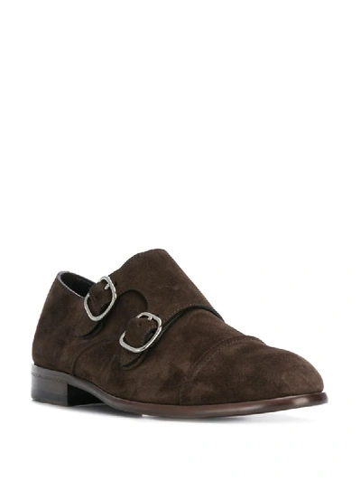 Shop Ermenegildo Zegna Buckle-fastening Oxford Shoes In Brown