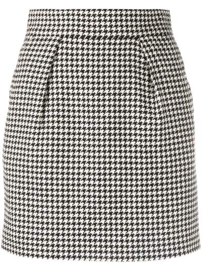 Shop Alexandre Vauthier Houndstooth Fitted Skirt In Black