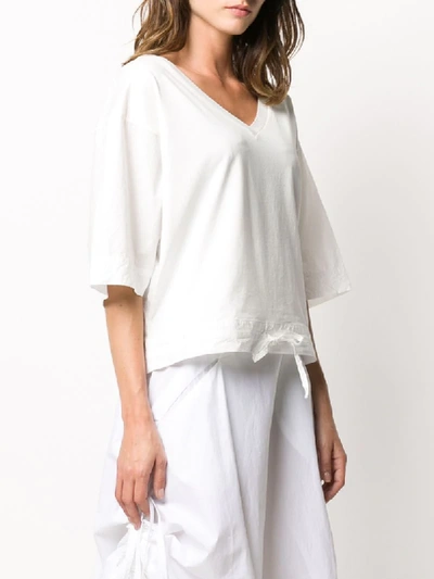 Shop Andrea Ya'aqov Drawstring-hem T-shirt In White