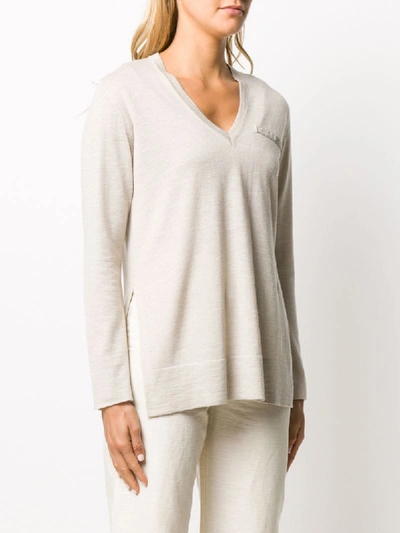 Shop Fabiana Filippi Metallic Detail Jumper In Neutrals