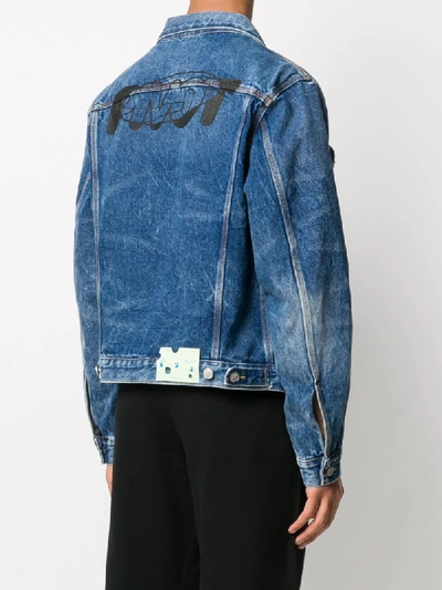 Shop Off-white Graphic-print Denim Jacket In Blue