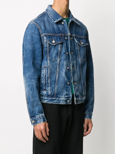 Shop Off-white Graphic-print Denim Jacket In Blue