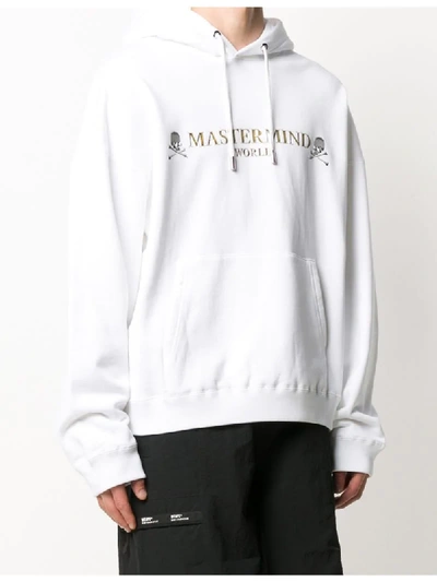 Shop Mastermind Japan Logo Print Hoodie In White