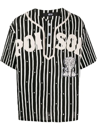 Shop Ktz Striped Baseball Shirt In Black