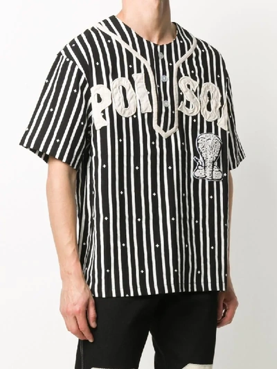 Shop Ktz Striped Baseball Shirt In Black