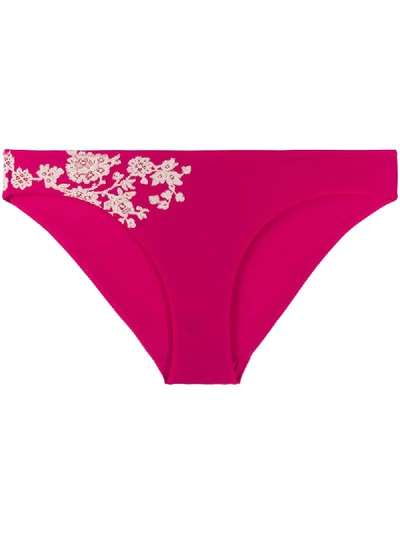 Shop Carine Gilson Lace Applique Swim Bottom In Pink