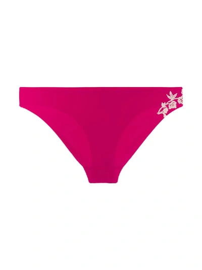 Shop Carine Gilson Lace Applique Swim Bottom In Pink