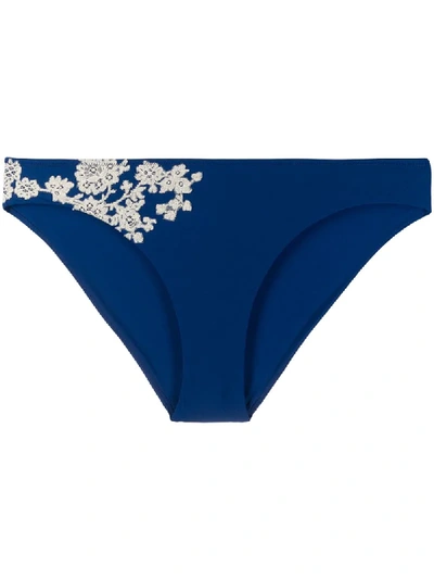 Shop Carine Gilson Lace Applique Swim Bottom In Blue