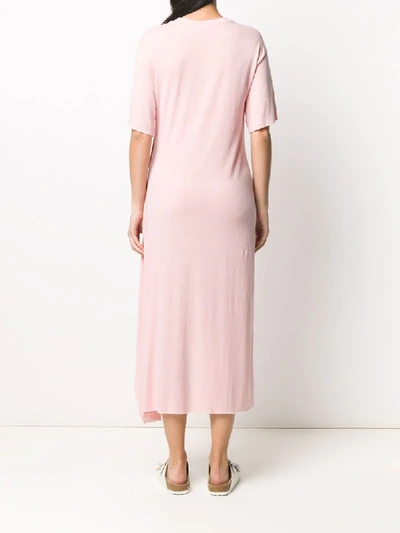 Shop Aeron Knot Detail Midi T-shirt Dress In Pink