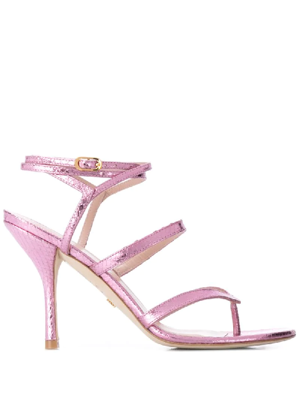 pink mid heel sandals