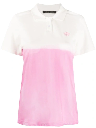 Shop Mr & Mrs Italy Logo Embroidered Polo Shirt In Pink