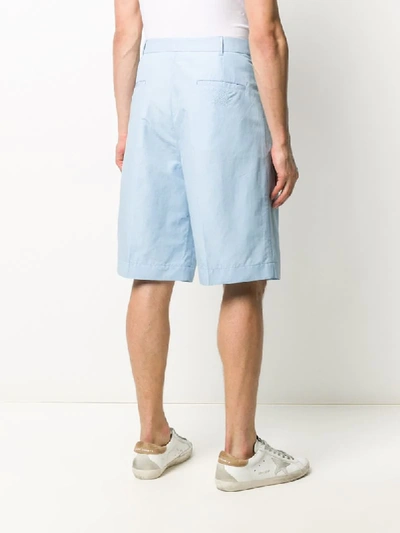 Maison Kitsuné Pleated Bermuda Shorts In Blue | ModeSens