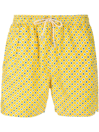 Shop Mc2 Saint Barth Printed Swim Shorts In Yellow