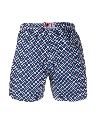 Shop Mc2 Saint Barth Printed Swim Shorts In Blue