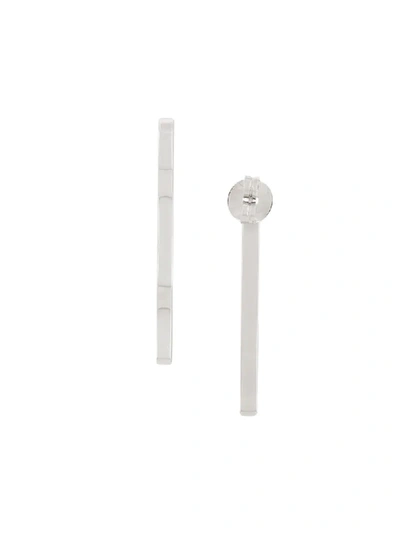 Shop Mm6 Maison Margiela Single Drop Earring In Silver