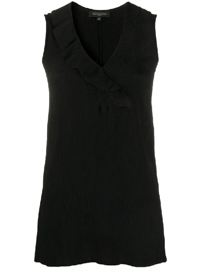 Shop Antonelli Sleeveless Crinkled Blouse In Black
