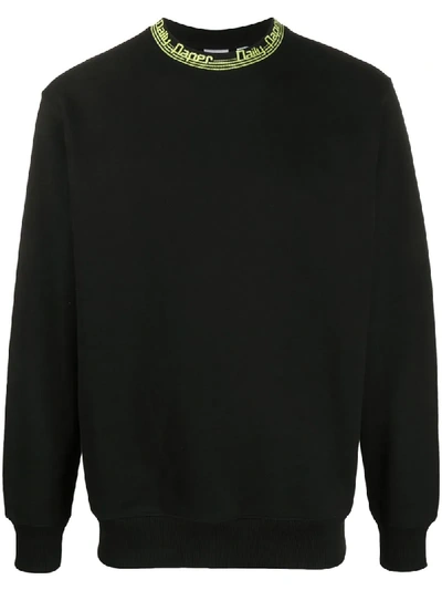 Shop Daily Paper Logo Print Neck Sweatshirt In Black