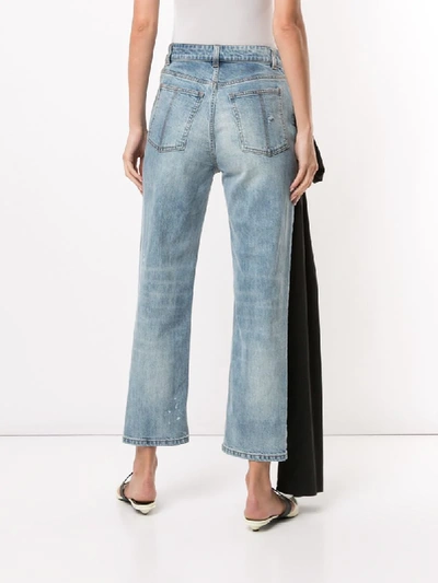 Shop Hellessy Scarf-embellished Straight Jeans In Blue