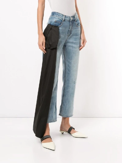 Shop Hellessy Scarf-embellished Straight Jeans In Blue