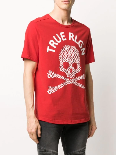 Shop True Religion T-shirt Mit Totenkopf-print In Red