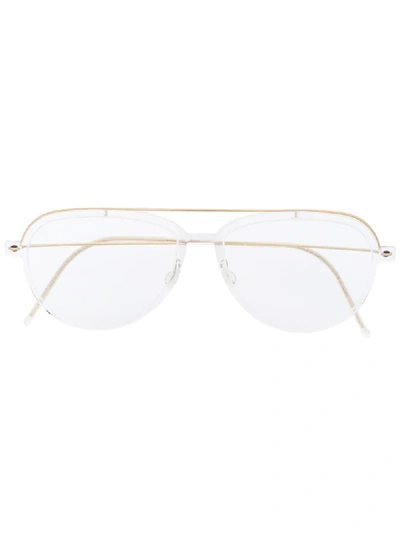 Shop Lindberg N.o.w Titanium Round-frame Glasses In Gold