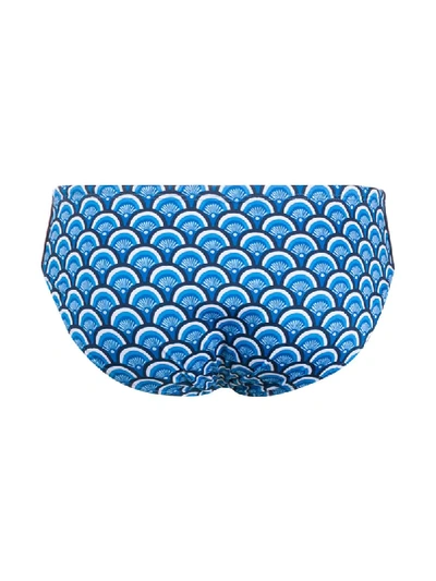 Shop Mc2 Saint Barth 'cayo' Badehose Mit Abstraktem Print In Blue