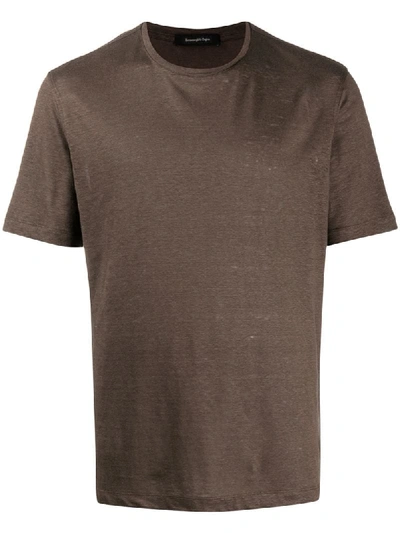 Shop Ermenegildo Zegna Short-sleeved T-shirt In Brown