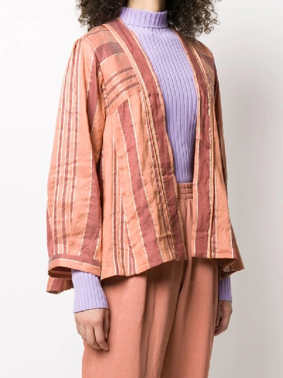 Shop Forte Forte Striped Jacket In Neutrals