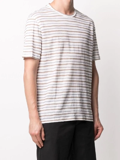 Shop Ermenegildo Zegna Striped Short-sleeve T-shirt In White