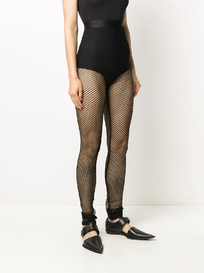 Shop Ann Demeulemeester High-waisted Fishnet Leggings In Black