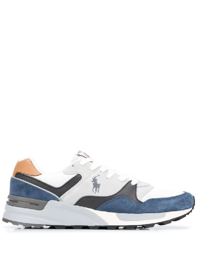 Shop Polo Ralph Lauren Trackster Pony Running Sneakers In Neutrals