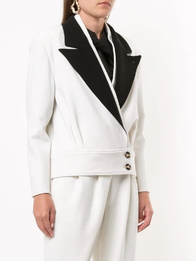 Shop Proenza Schouler Cropped Tailored Blazer In White